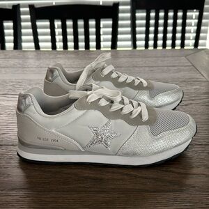 Vintage Havana sneakers - ALBY white/multi with silver glitter star- size USW 11